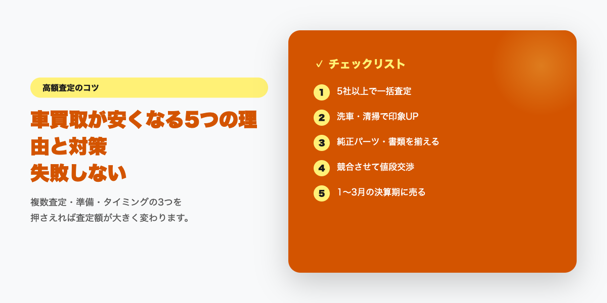 買い叩かれないチェックリスト