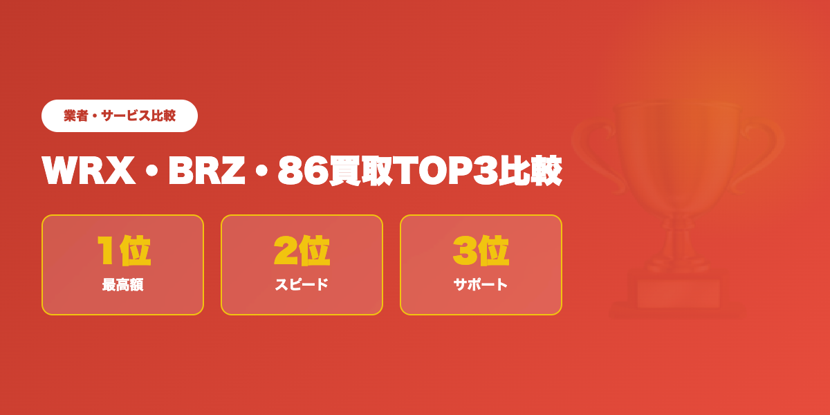 WRX・BRZ・86買取TOP3