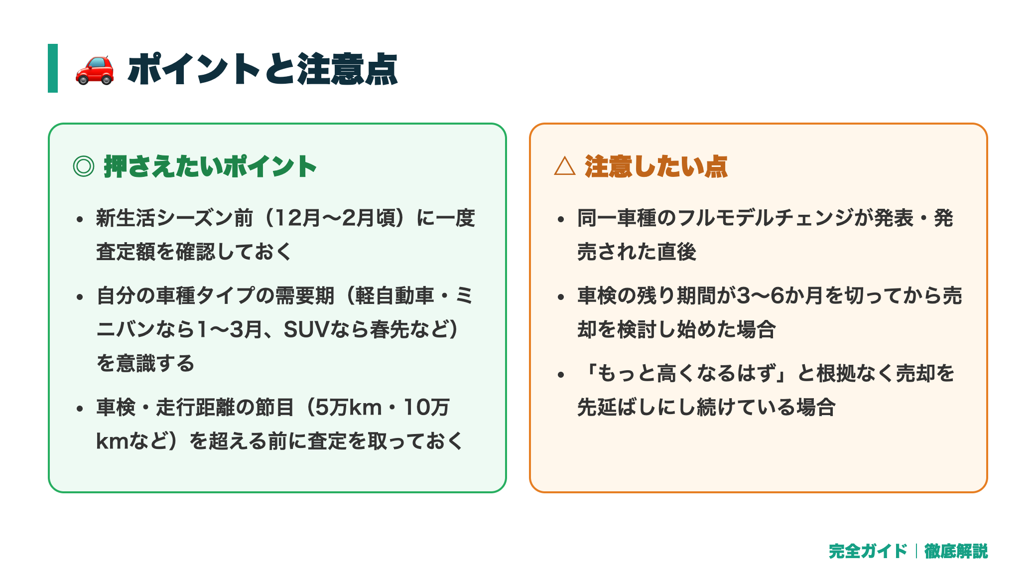 車を売るベストタイミングは何月?買取相場が上がりやすい時期を徹底解説 正直レビュー図