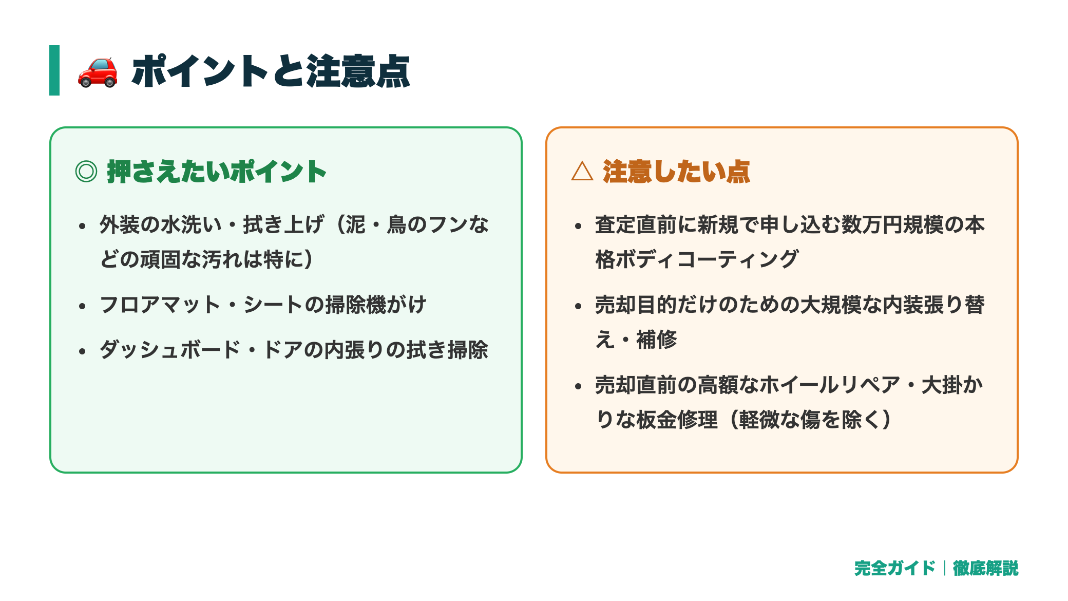 査定前に洗車・コーティングはすべき?印象アップ効果と費用対効果を徹底解説 正直レビュー図