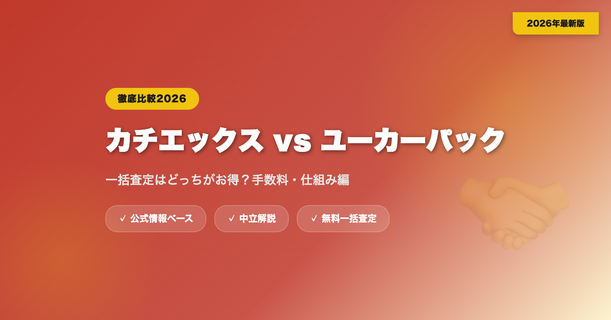 カチエックスとユーカーパックを比較｜一括査定はどっちがお得？【手数料・仕組み編】 eyecatch